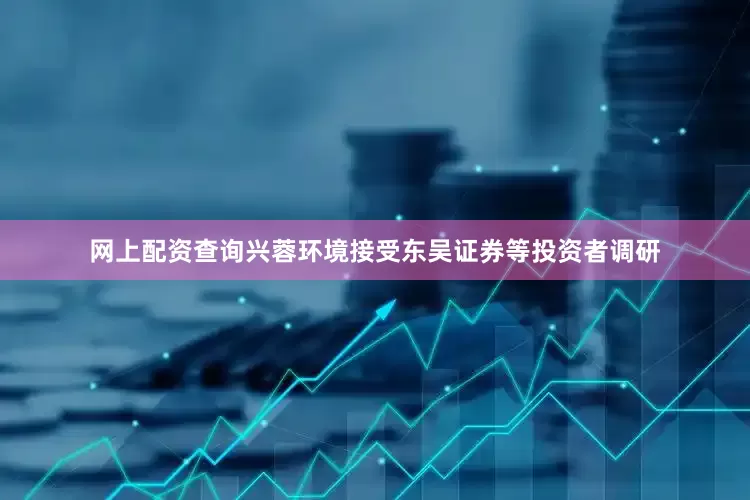 网上配资查询兴蓉环境接受东吴证券等投资者调研