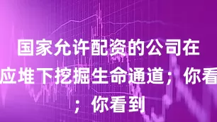 国家允许配资的公司在反应堆下挖掘生命通道；你看到